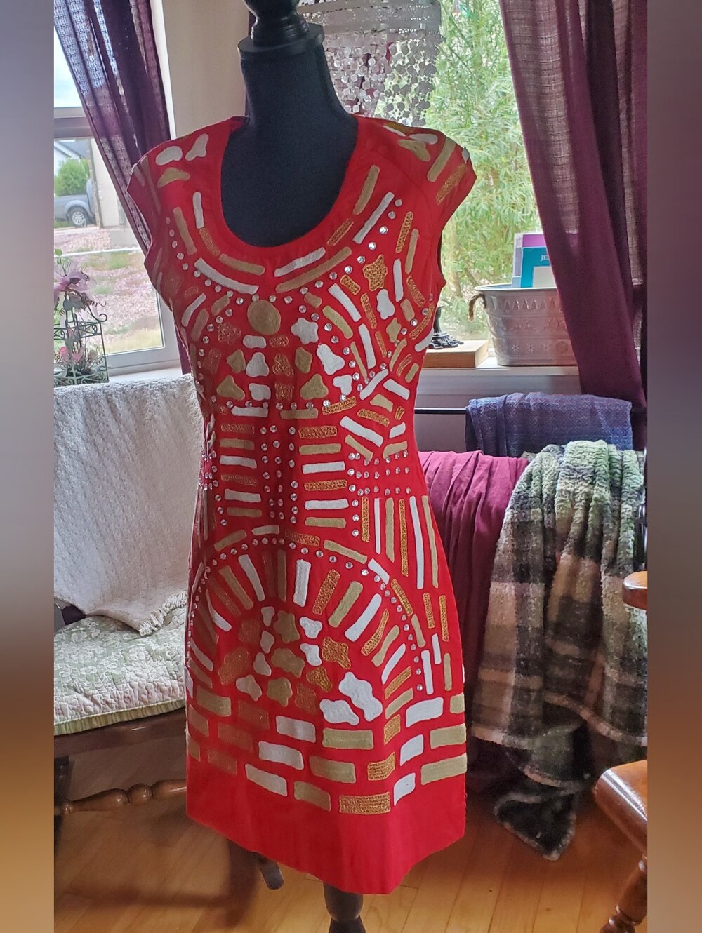Almatrichi Red Embellished Dress